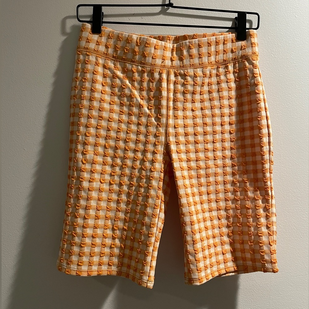 Madewell Gingham Jacquard Biker Shorts, Size S, EUC